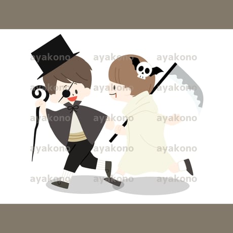 ハロウィンの仮装をしている子供たち【JPEG】