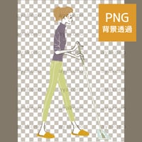 床の掃除をしている女性【PNG】