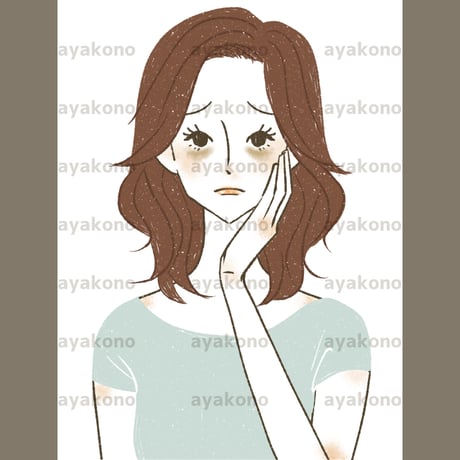目の下の茶クマに悩む女性【JPEG】