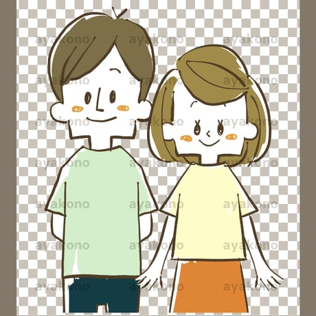 笑顔の男女【PNG】