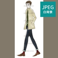 笑顔で歩く男性【JPEG】