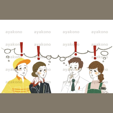 気づきやひらめきを得る働く人々と吹き出し【JPEG】