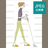 床の掃除をしている女性【JPEG】