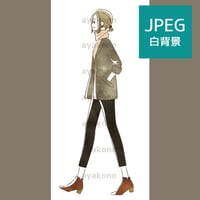 笑顔で歩く女性【JPEG】