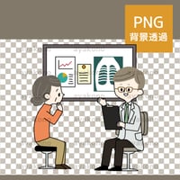 医師の診察を受ける年配女性【PNG】