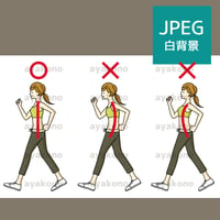 ウォーキングの正しいフォームと悪いフォーム【JPEG】