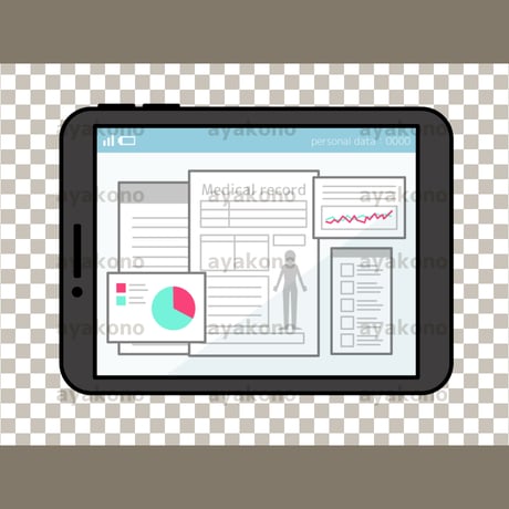 タブレットPCの電子カルテ【PNG】