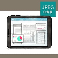 タブレットPCの電子カルテ-水彩【JPEG】