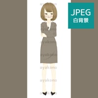 企んでいるスーツ姿の女性【JPEG】