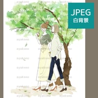 笑顔で歩く2人の女性【JPEG】
