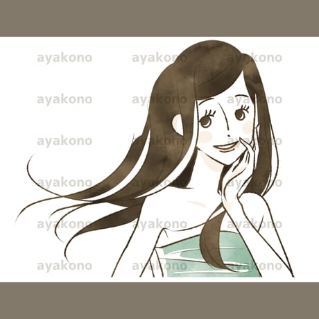 髪がなびいている女性【JPEG】