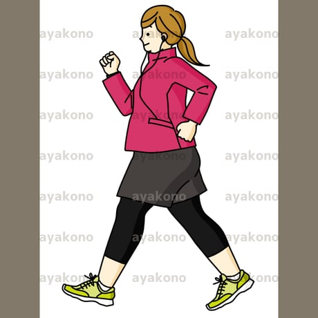 ウォーキングしている肥満の女性【JPEG】