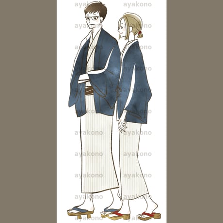 浴衣姿の男女【JPEG】