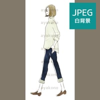 笑顔で歩く女性【JPEG】