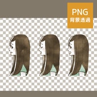 女性の表情セット-横顔【PNG】