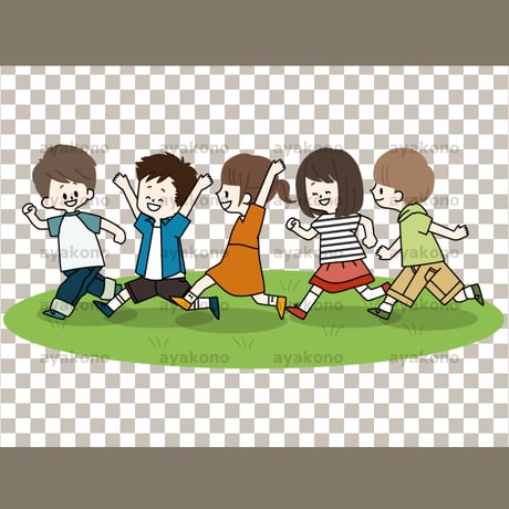 遊んでいる子供たち【PNG】