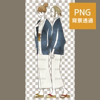 浴衣姿の2人の女性【PNG】