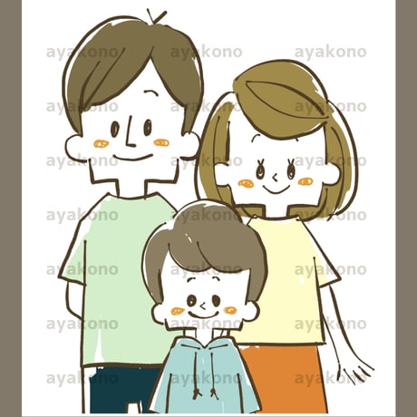笑顔の3人家族【JPEG】