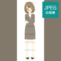 頬を赤めにやけるスーツ姿の女性【JPEG】