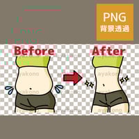 肥満の女性とスリムな女性のウエストのビフォアフター【PNG】