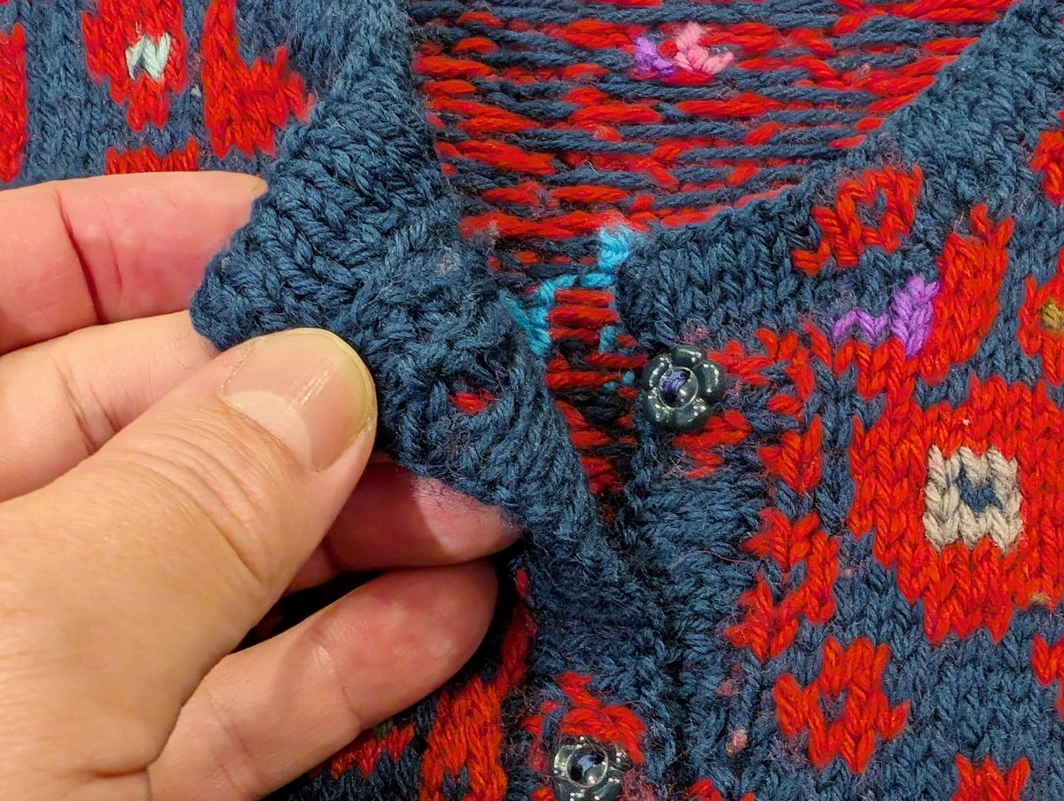 グラデーションフラワーモチーフ ハンドニットカーディガン SW29