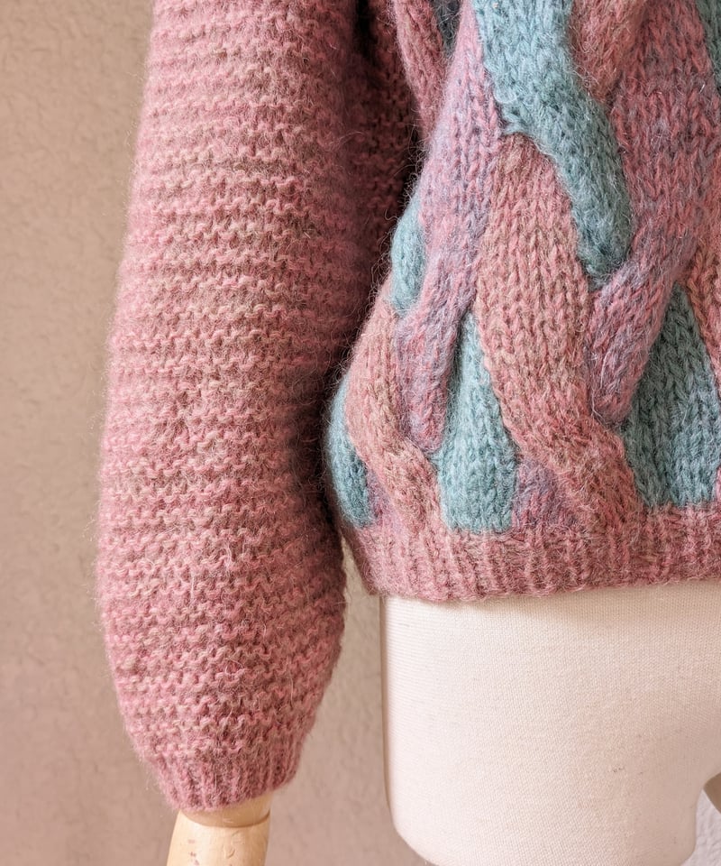 パステルカラー ねじり手編みセーター SW02 | European Vintage & An
