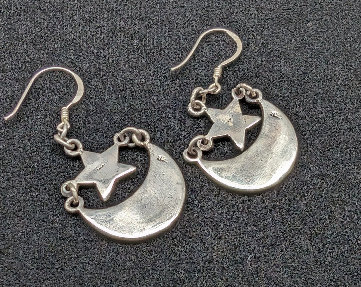 イタリア製ボヘミアンジュエリー シルバーピアス(月と星) AS191