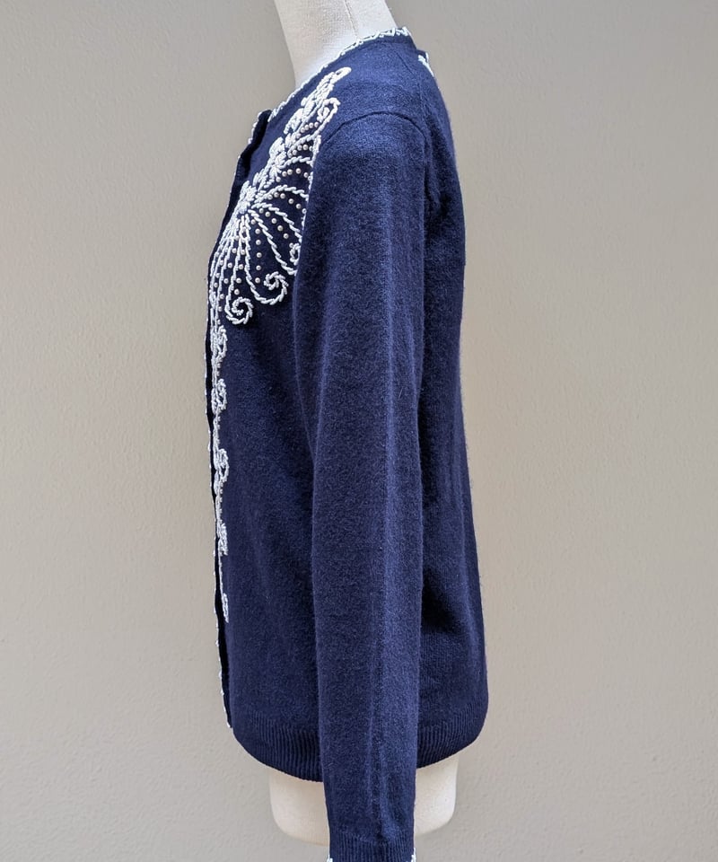 ボタニカル模様ビーズ刺繍 チャイナカーディガン SW06 ボタニカル模様ビーズ刺繍 チャイナカーディガン SW06