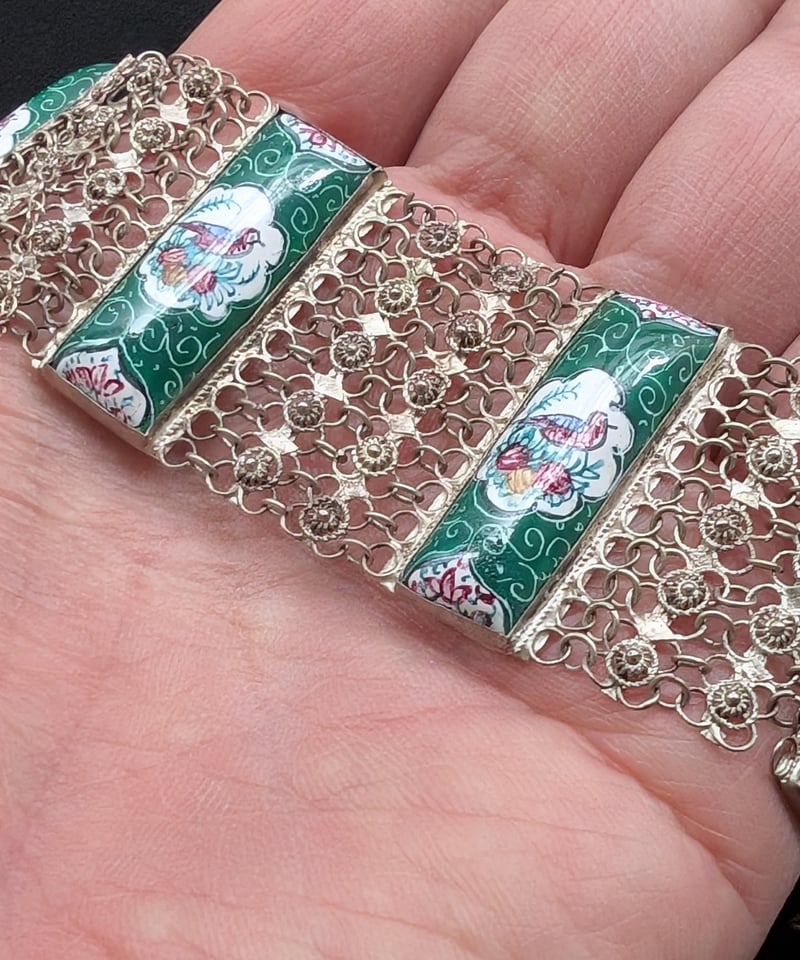 ペルシアンエナメル フィリグリーシルバーブレスレット AS177