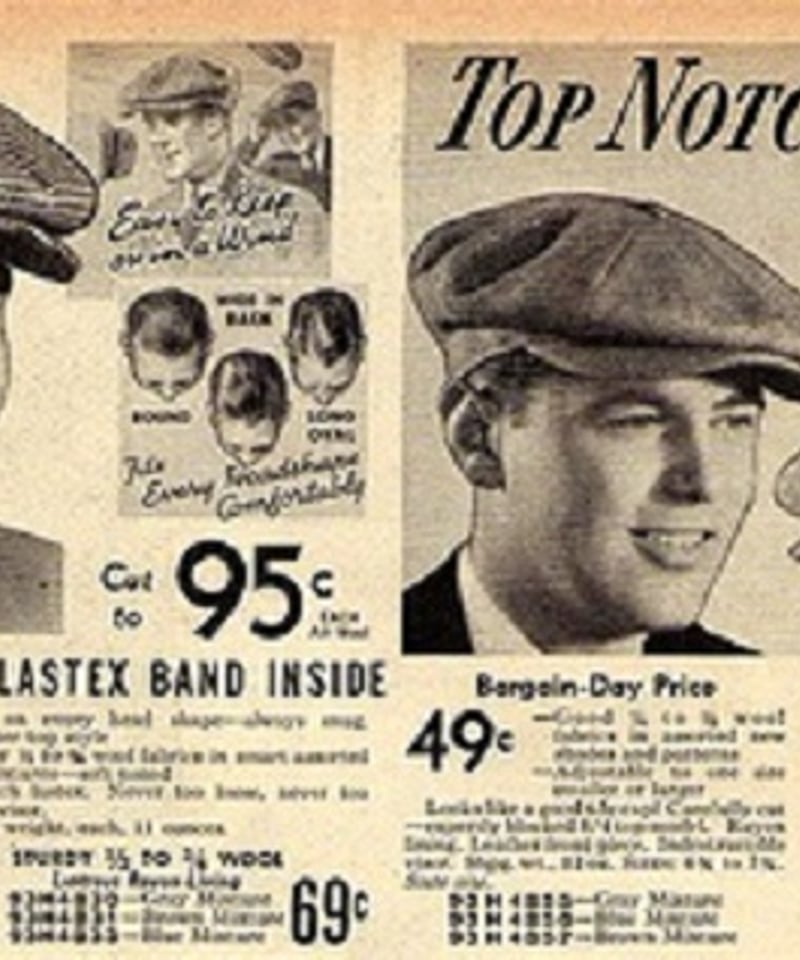 1930～40'sスタイルキャスケット(綿麻?) HT37 | European Vintag