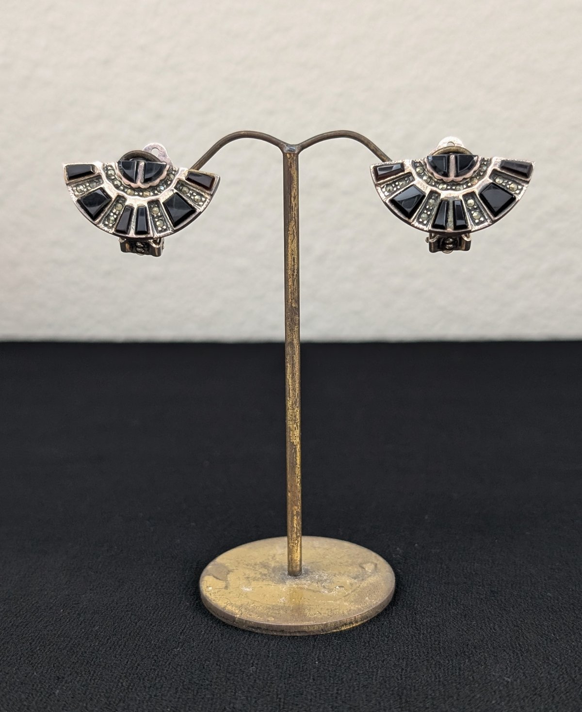 アールデコpar deux シルバーイヤリング オパール風石 ビンテージ 送込 アールデコpar deux シルバーイヤリング オパール風石