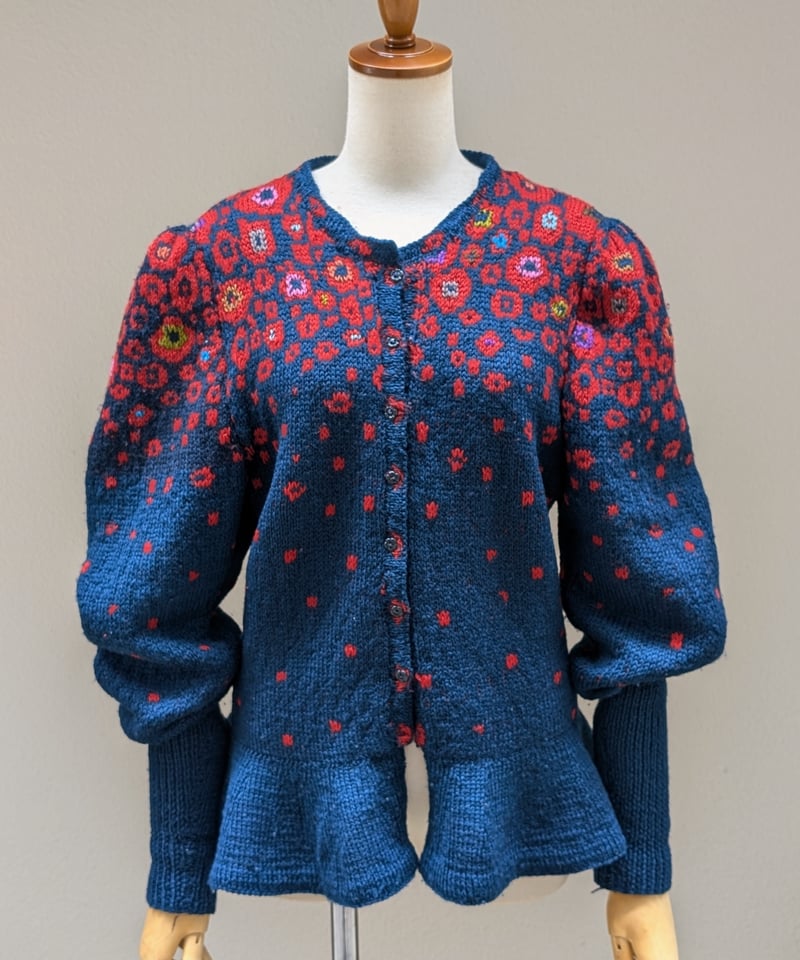 Vintage デザイン グラデーション カーディガン 古着 レディース 古着 90s USA製 WINONA カラフル チェック コットン ニット