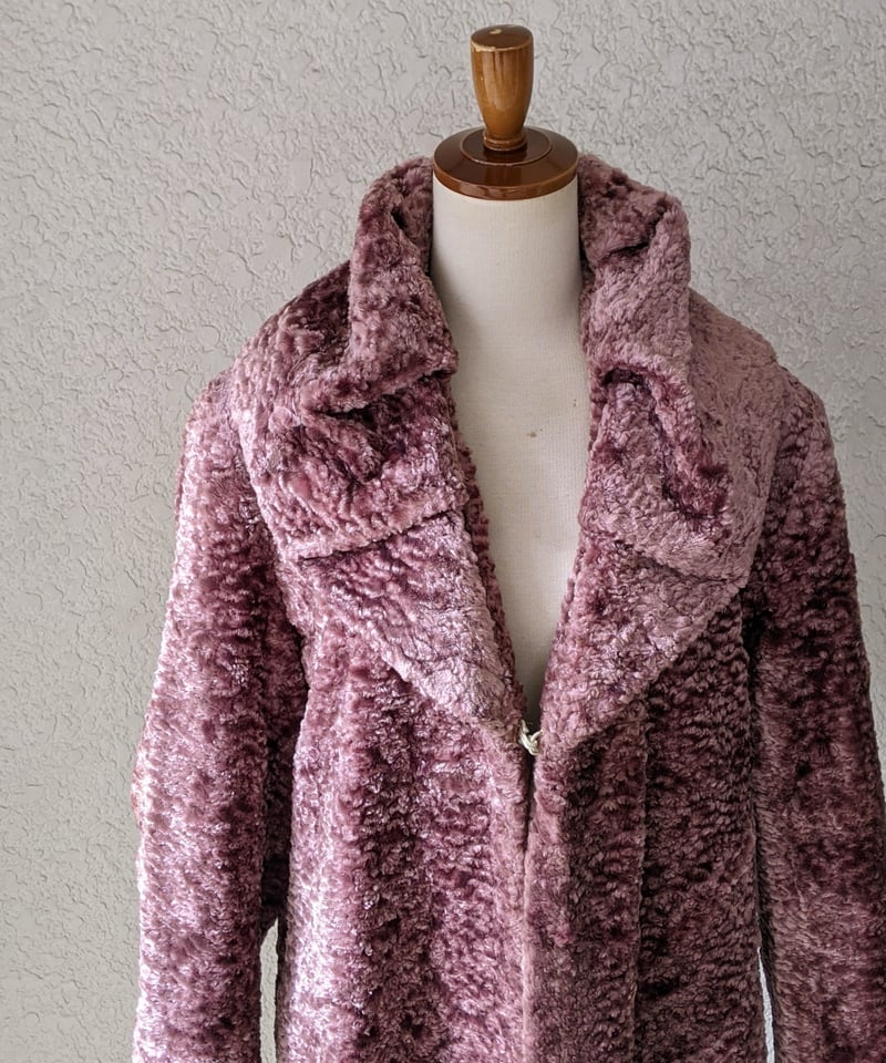 アストラカン ロングコート ロイヤルブルー 丈130センチ L相当 リアルファー アストラカン ロングコート ロイヤルブルー 丈130センチ L相当