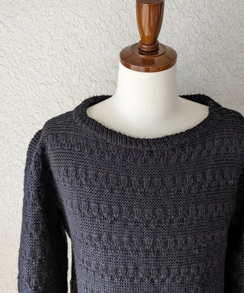 ボートネック手編みセーター SW18 | European Vintage & Antique