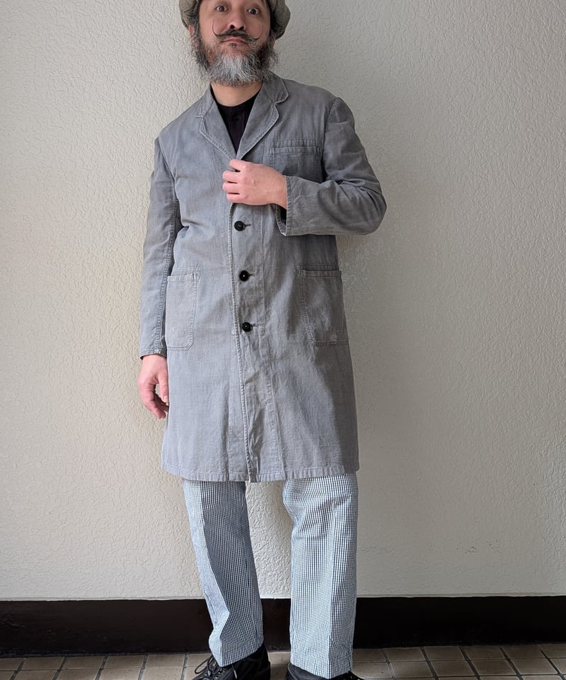 1950～60's 旧東ドイツ国営企業支給品 ブラックシャンブレーコート