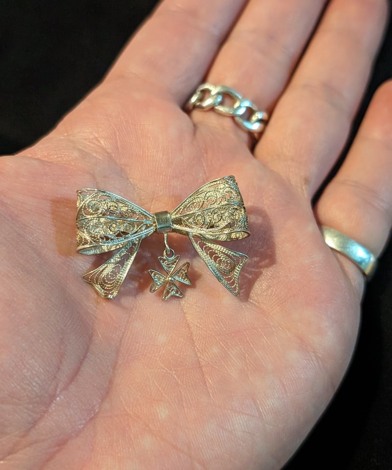 ヴィンテージ フィリグリー ブローチ アンティーク ブローチ フィリグリー（ucj1001） - アンティーク家具