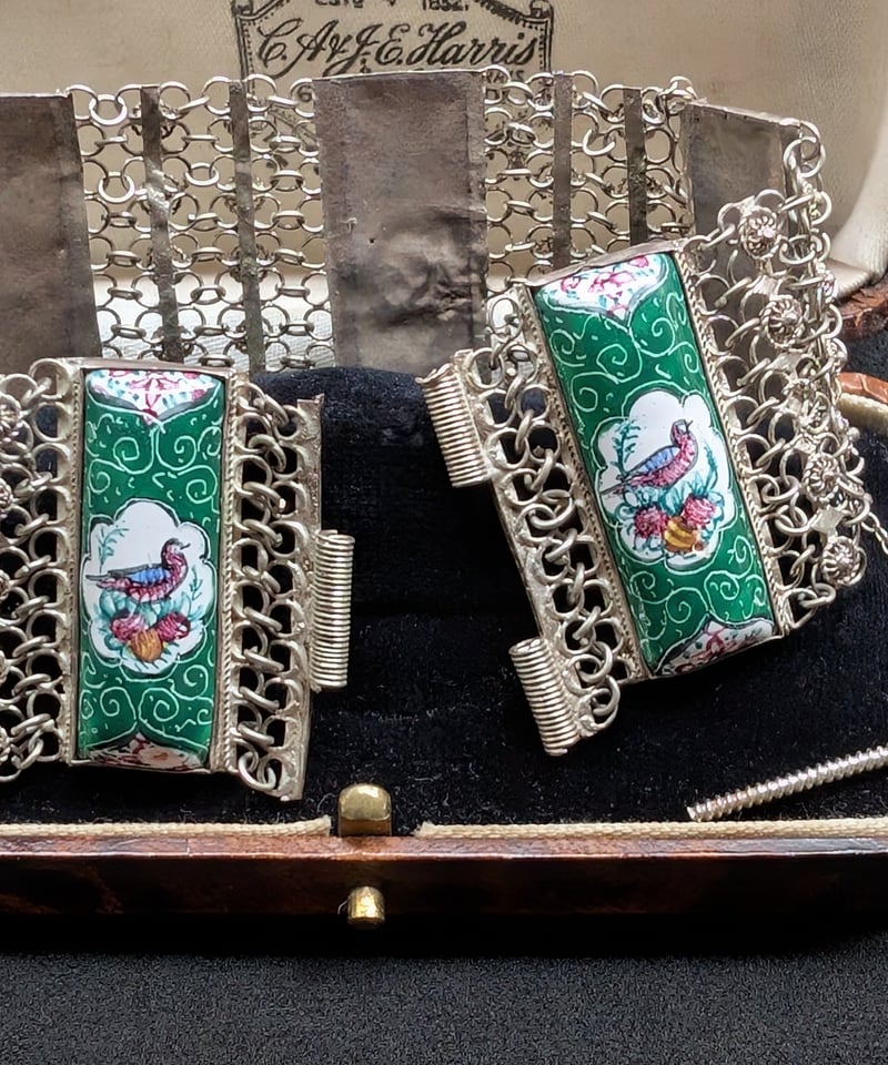 ペルシアンエナメル フィリグリーシルバーブレスレット AS177