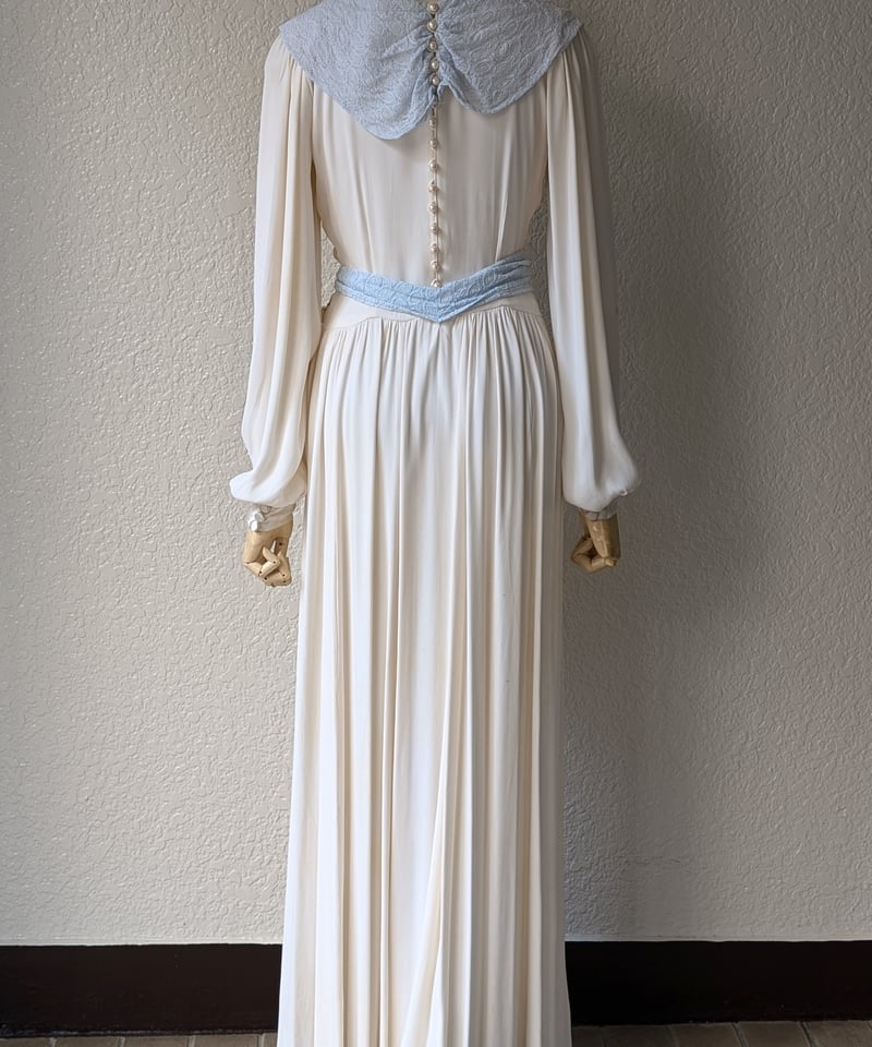 1930's アールデコバックボタン マキシドレス OP71 | European Vinta