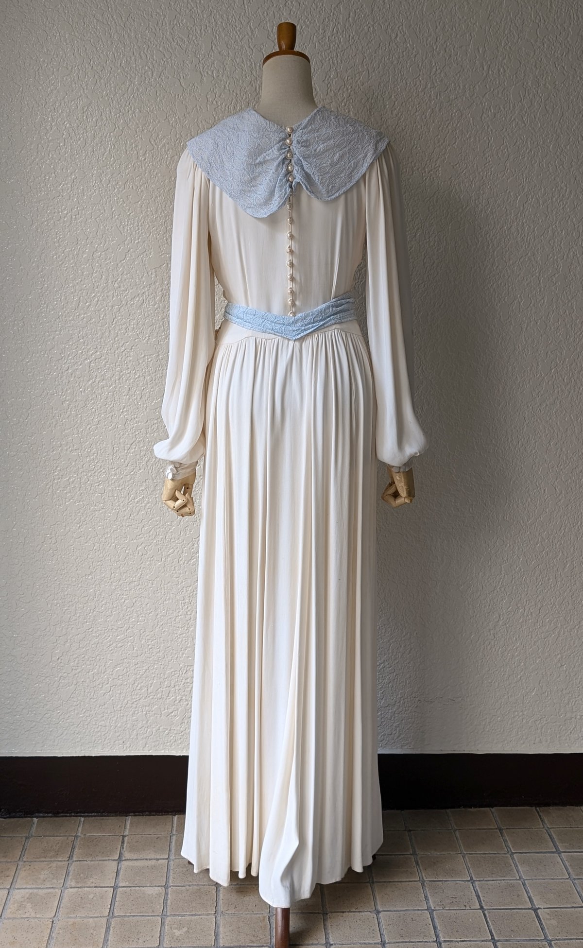 1930's アールデコバックボタン マキシドレス OP71 | European Vinta