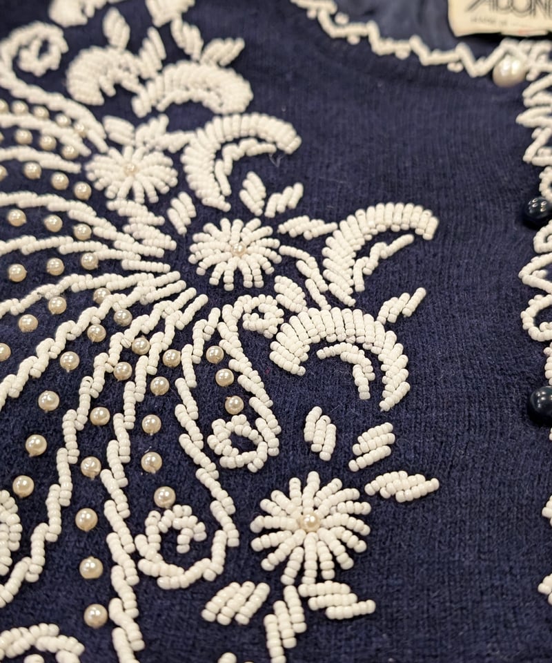 ボタニカル模様ビーズ刺繍 チャイナカーディガン SW06 | European