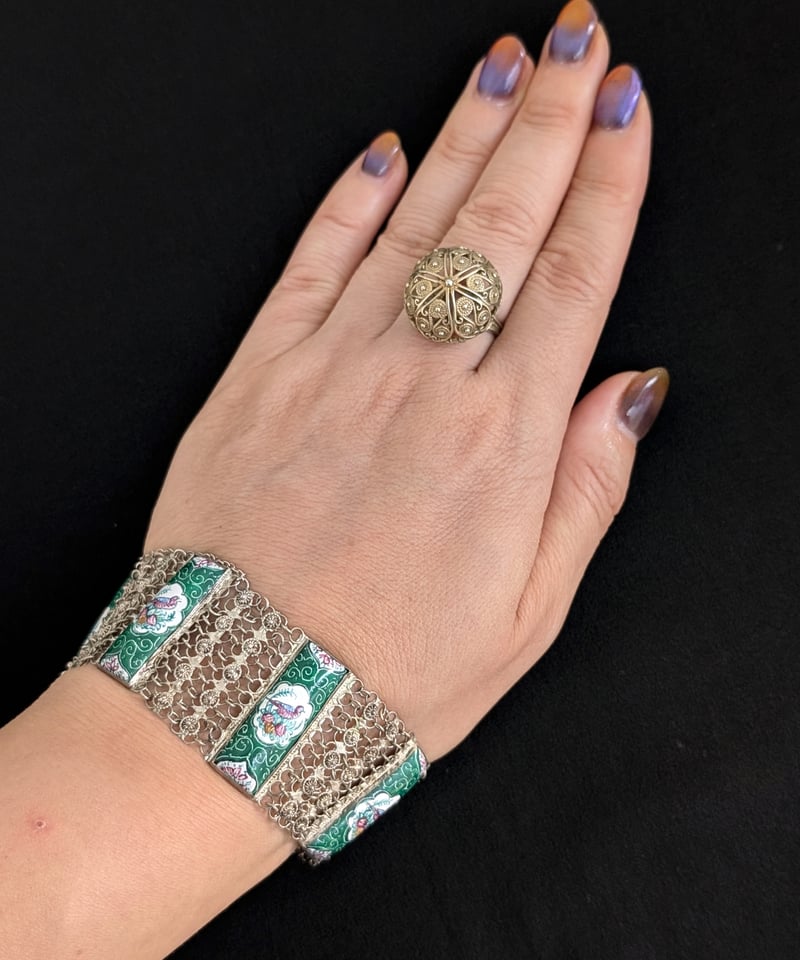 ペルシアンエナメル フィリグリーシルバーブレスレット AS177