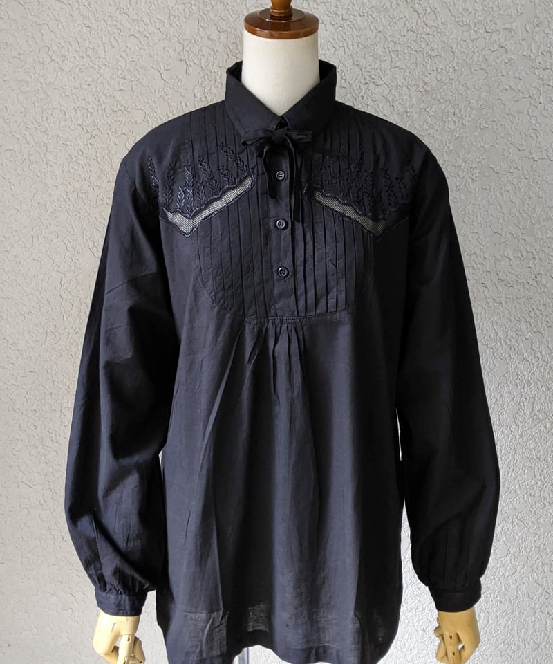 1970's襞胸ドレスシャツ風ブラウス BL120 | European Vintage &