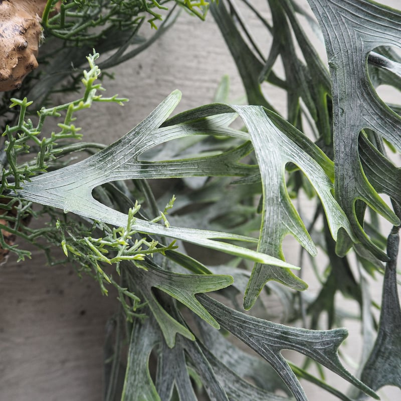 フェイクグリーン ビカクシダ 着生 84cm（麻紐付き） 垂れ下がる観葉