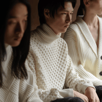 IDEAL Pull-over ハイネック グラフィカル カシミヤニット HEUGN / ユーゲン
