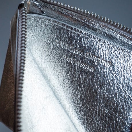 Wallet COMME des GARCONS ウォレット コム デ ギャルソン L字型ZIP財布　Silver　シルバー