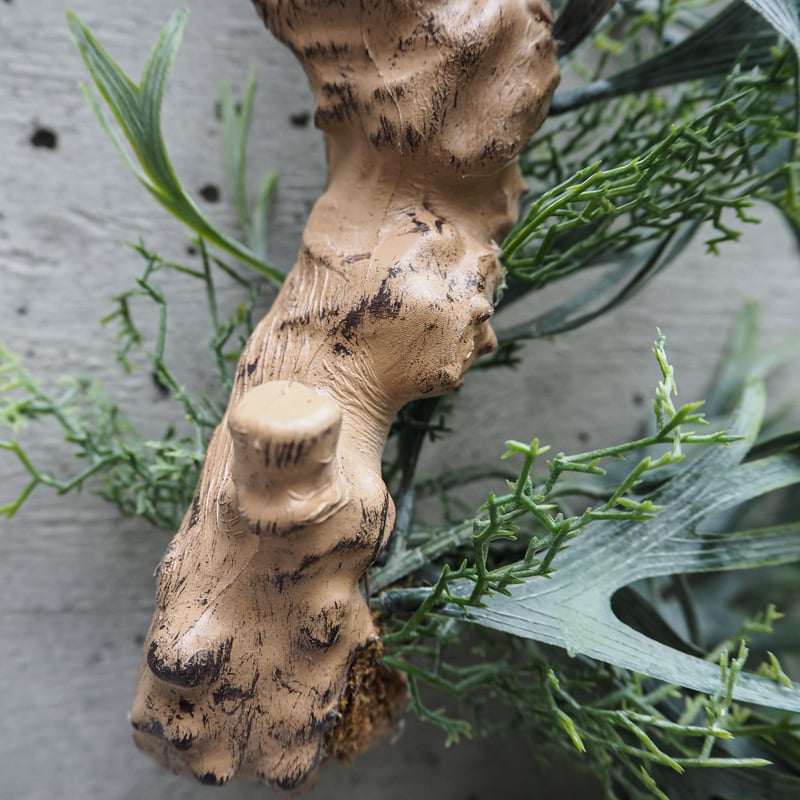 フェイクグリーン ビカクシダ 着生 84cm（麻紐付き） 垂れ下がる観葉