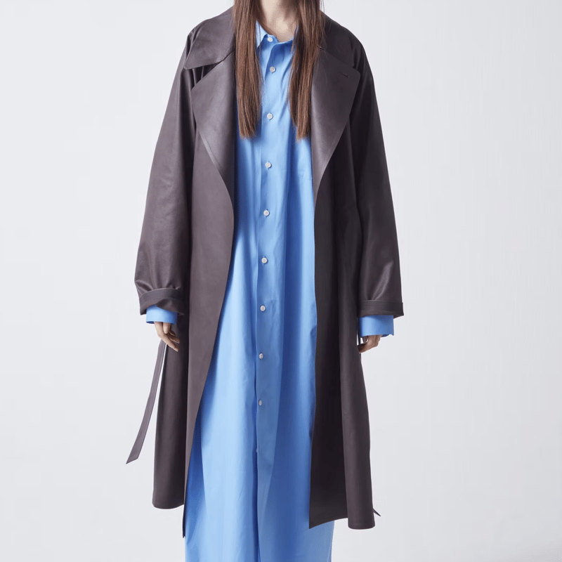 MONOBI AURA SHIRT COAT シャツコート ブルーグレー TECLOR Spring long shirt coat スプリングシャツコート/Skybl