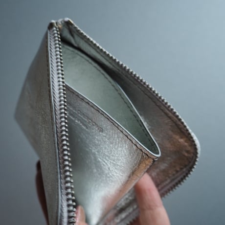 Wallet COMME des GARCONS ウォレット コム デ ギャルソン L字型ZIP財布　Silver　シルバー