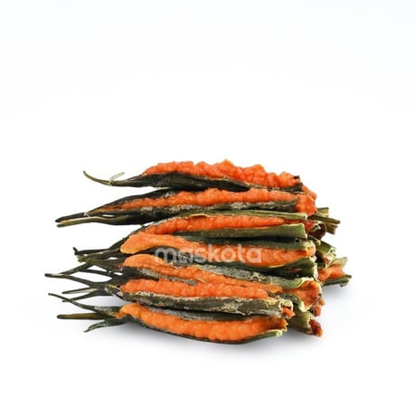 無添加 国産 手作り 鶏肉人参ペーストのオクラ詰め ペットおやつ