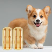 ペット用シリコン歯ブラシ 舌クリーニングブラシ 収納ボックス付き 2本セット